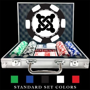 100 Premium Custom Poker Chip Set - 6 Stripe 