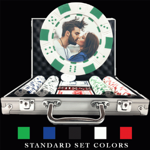 100 Premium Custom Poker Chip Set - Dice