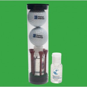 Custom Golf Ball Tube - 29 W/ Hand Sanitizer 