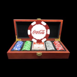 Mahogany Luxury Custom Poker Chip Set - 6 Stripe Chips