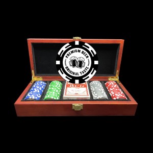Mahogany Casino Clay Luxury Custom Poker Chip Set - Mahogany Wood Case 